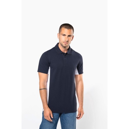Polo piqué manches courtes bicolore homme