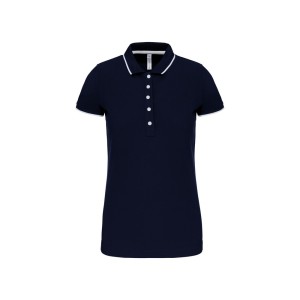 Polo maille piquée manches courtes femme