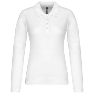 Polo piqué manches longues femme