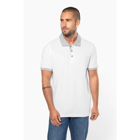 Polo piqué bicolore homme