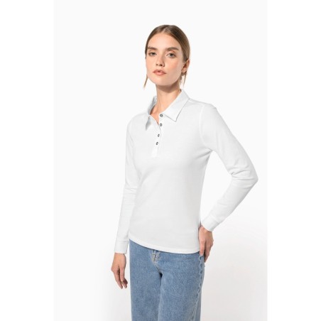 Polo jersey manches longues femme
