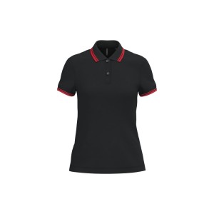Polo femme manches courtes à liserés contrastés