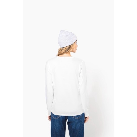 T-shirt col rond manches longues femme