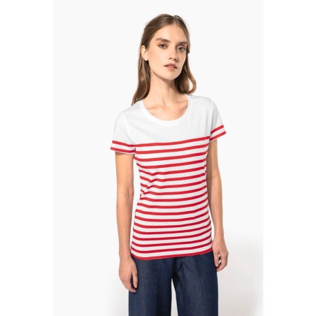 T-shirt marin col rond Bio femme