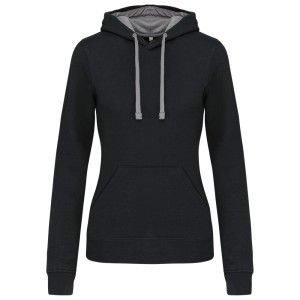 Sweat-shirt capuche contrastée femme