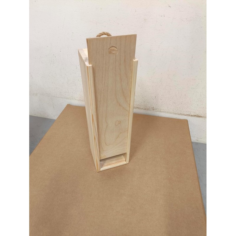 Boîte à vin en bois fabriquée à la main avec couvercle coulissant
