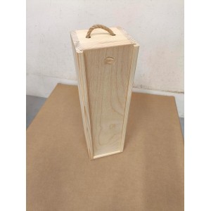 Boîte à vin en bois fabriquée à la main avec couvercle coulissant