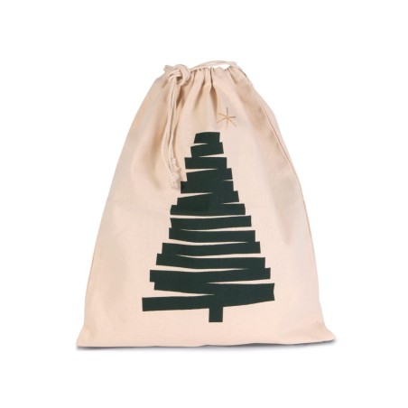 Sac coton à cordon motif sapin