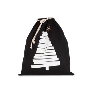Sac coton à cordon motif sapin