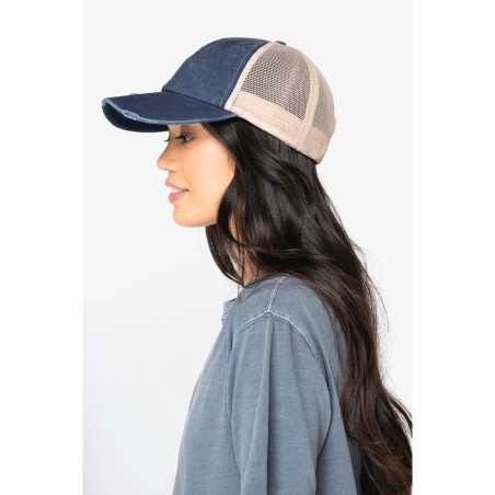 Casquette trucker écoresponsable effet déchiré unisexe