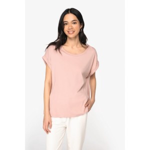 T-shirt écoresponsable manches à revers femme