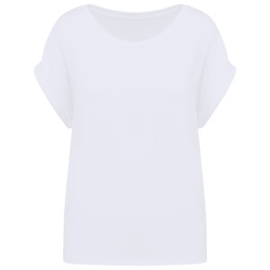 T-shirt écoresponsable manches à revers femme
