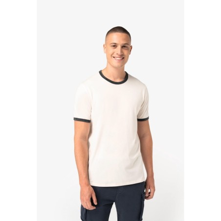 T-shirt ringer écoresponsable à bords contrastés effet délavé homme
