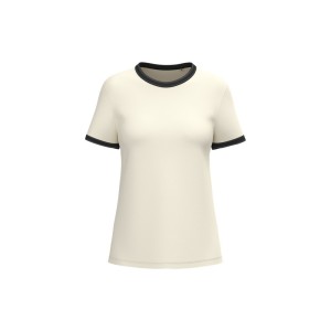 T-shirt ringer écoresponsable à bords contrastés effet délavé femme