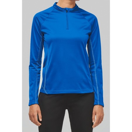 Haut de sport manches longues ¼ zip femme