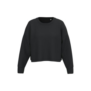 Sweat-shirt crop col rond femme