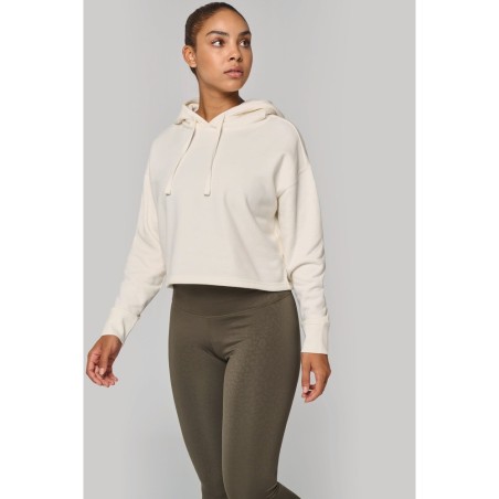 Sweat-shirt crop à capuche femme