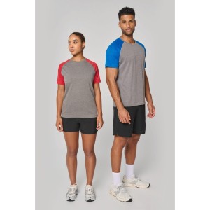 T-shirt triblend bicolore sport manches courtes unisexe
