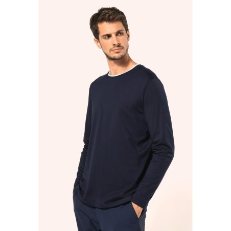 T-shirt Supima® col rond manches longues homme