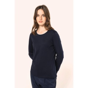 T-shirt Supima® col rond manches longues femme