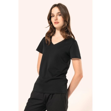 T-shirt Supima® col V manches courtes femme