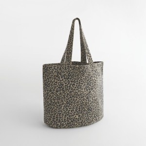 Sac cabas en toile imprimé léopard
