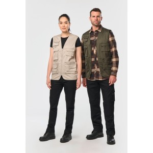 Gilet polycoton multipoches doublé unisexe