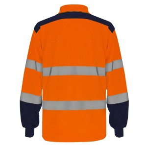Polo bicolore manches longues haute visibilité