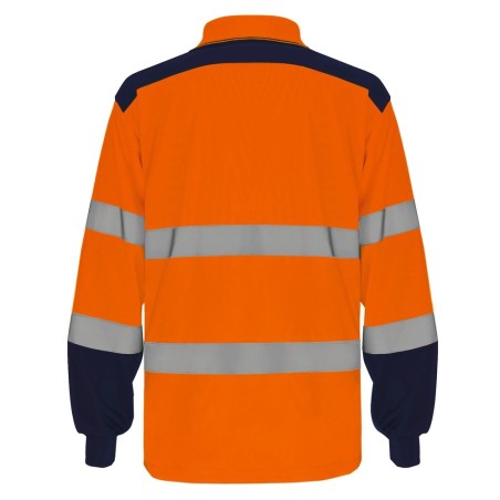 Polo bicolore manches longues haute visibilité