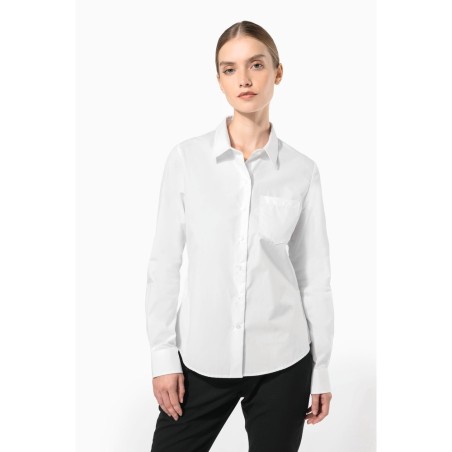 Chemise popeline manches longues femme