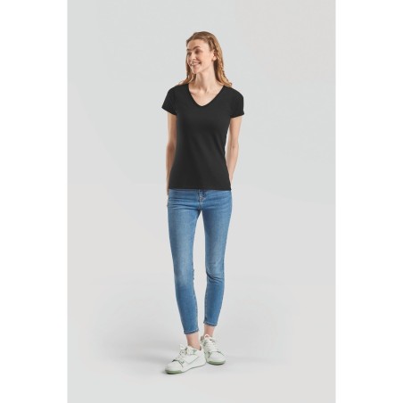 T-shirt femme col v Valueweight (61-398-0)