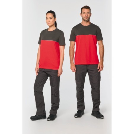 T-shirt bicolore écoresponsable manches courtes unisexe