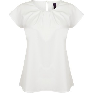 Top col plissé femme