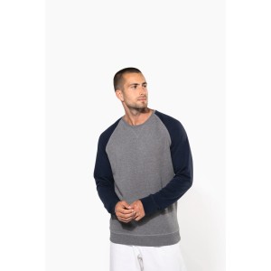 Sweat-shirt French Terry Bio bicolore col rond manches raglan homme