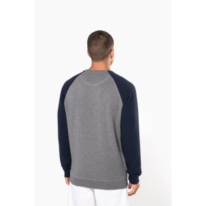 Sweat-shirt French Terry Bio bicolore col rond manches raglan homme
