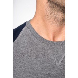 Sweat-shirt French Terry Bio bicolore col rond manches raglan homme