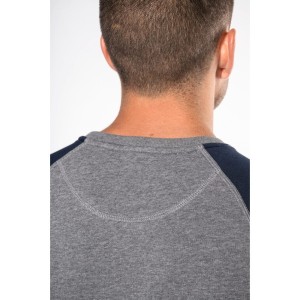 Sweat-shirt French Terry Bio bicolore col rond manches raglan homme