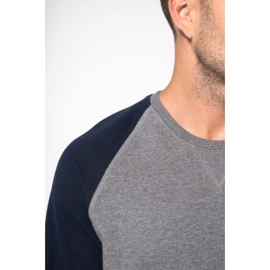 Sweat-shirt French Terry Bio bicolore col rond manches raglan homme