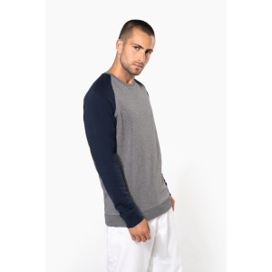 Sweat-shirt French Terry Bio bicolore col rond manches raglan homme