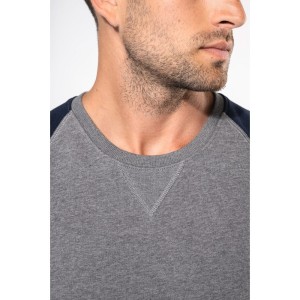 Sweat-shirt French Terry Bio bicolore col rond manches raglan homme