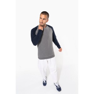 Sweat-shirt French Terry Bio bicolore col rond manches raglan homme