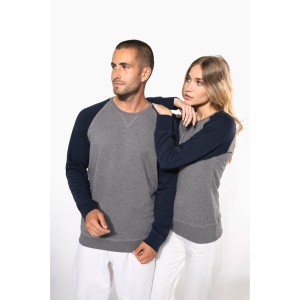 Sweat-shirt French Terry Bio bicolore col rond manches raglan homme