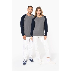 Sweat-shirt French Terry Bio bicolore col rond manches raglan homme
