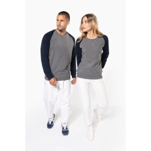 Sweat-shirt French Terry Bio bicolore col rond manches raglan homme