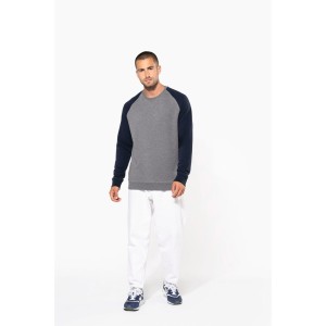 Sweat-shirt French Terry Bio bicolore col rond manches raglan homme