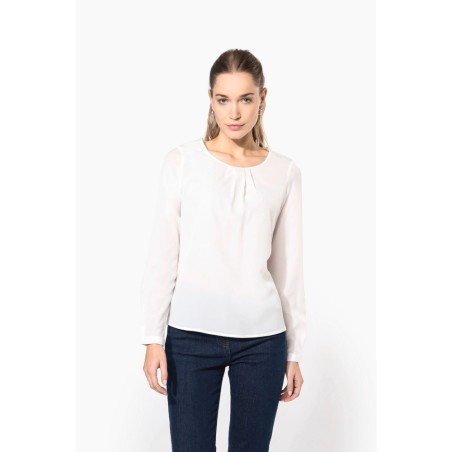 Blouse crêpe manches longues femme