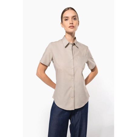 Chemise popeline polycoton manches courtes entretien facile femme