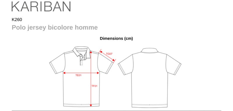 Schema mesures K260