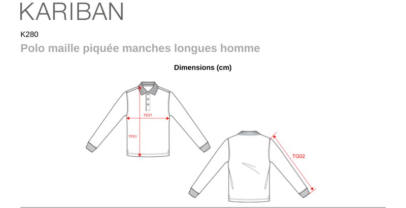 Schema mesures K280