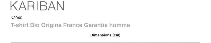 Schema mesures K3040